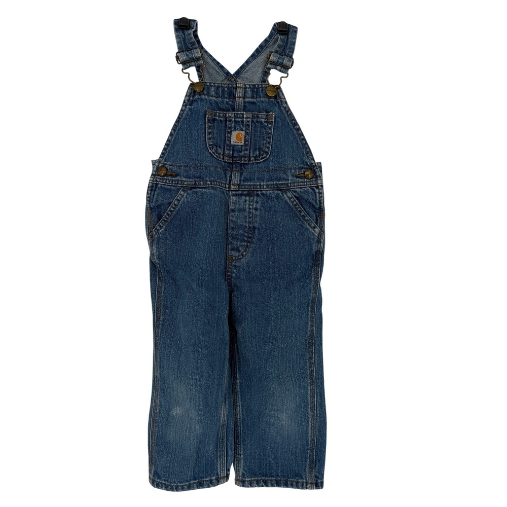 Carhartt‎ Kids 2T Blue Denim Overalls Master Cloth Sanforized Bib Dungarees